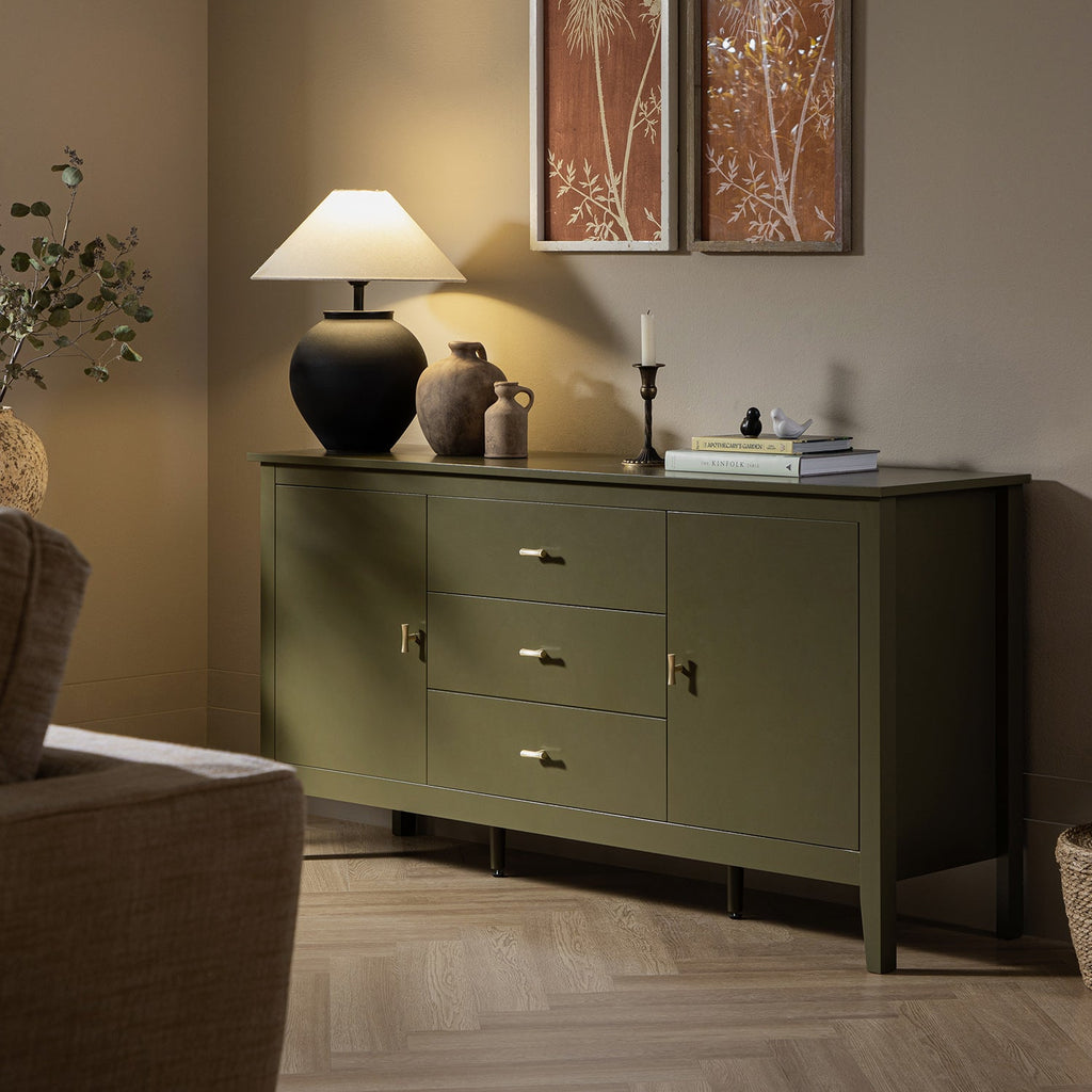 Oakham Wide Sideboard with Drawers, Olive Grove