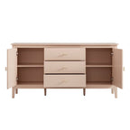 Oakham Wide Sideboard with Drawers, Nude Pink