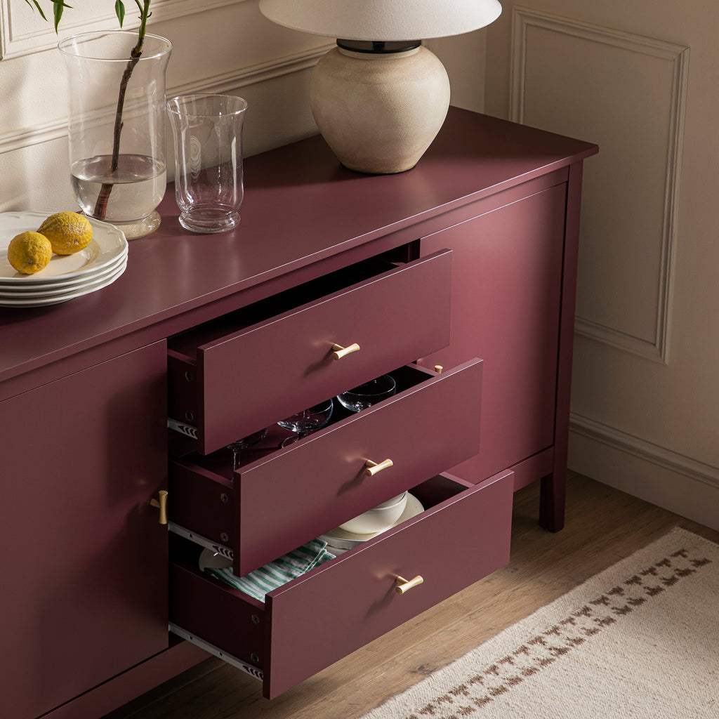 Oakham Wide Sideboard with Drawers, Wild Cherry
