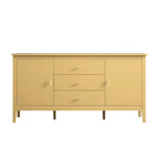 Oakham Wide Sideboard with Drawers, Rattan Yellow