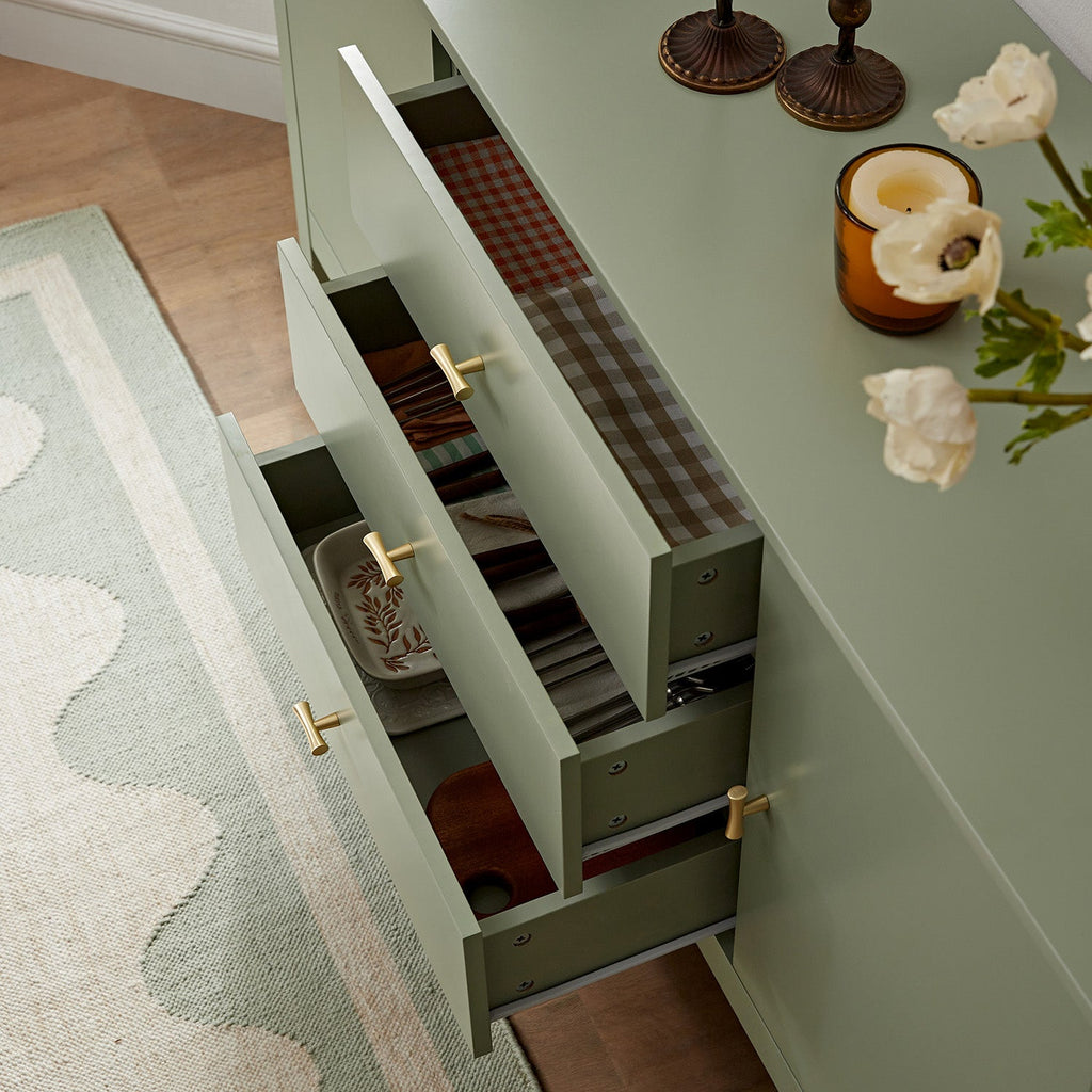 Oakham Wide Sideboard with Drawers, Desert Sage