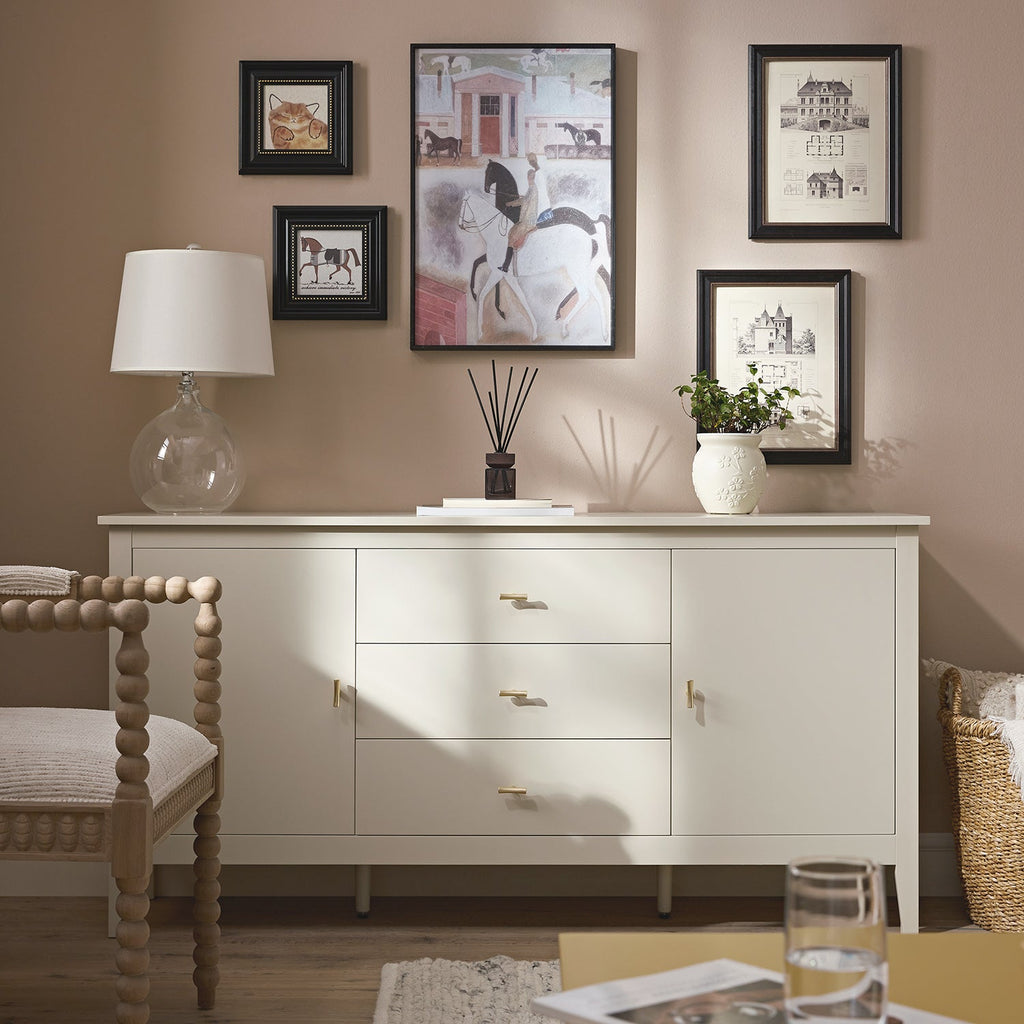 Oakham Wide Sideboard with Drawers, Shaded White