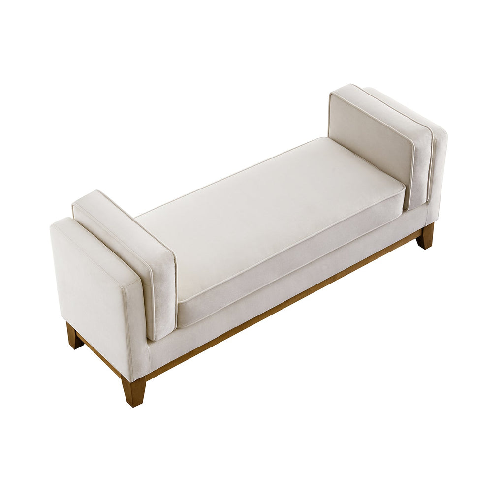 Dipley Champagne Velvet Upholstered Bench