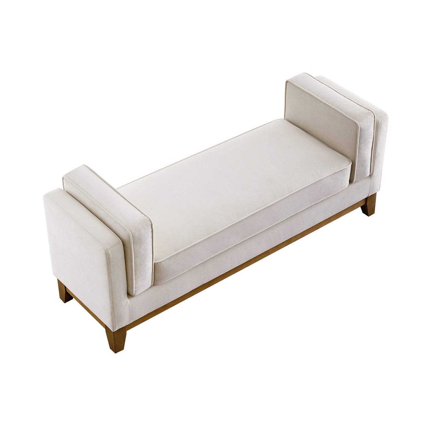 Dipley Champagne Velvet Upholstered Bench