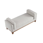 Dipley Oatmeal Woven Fabric Upholstered Bench