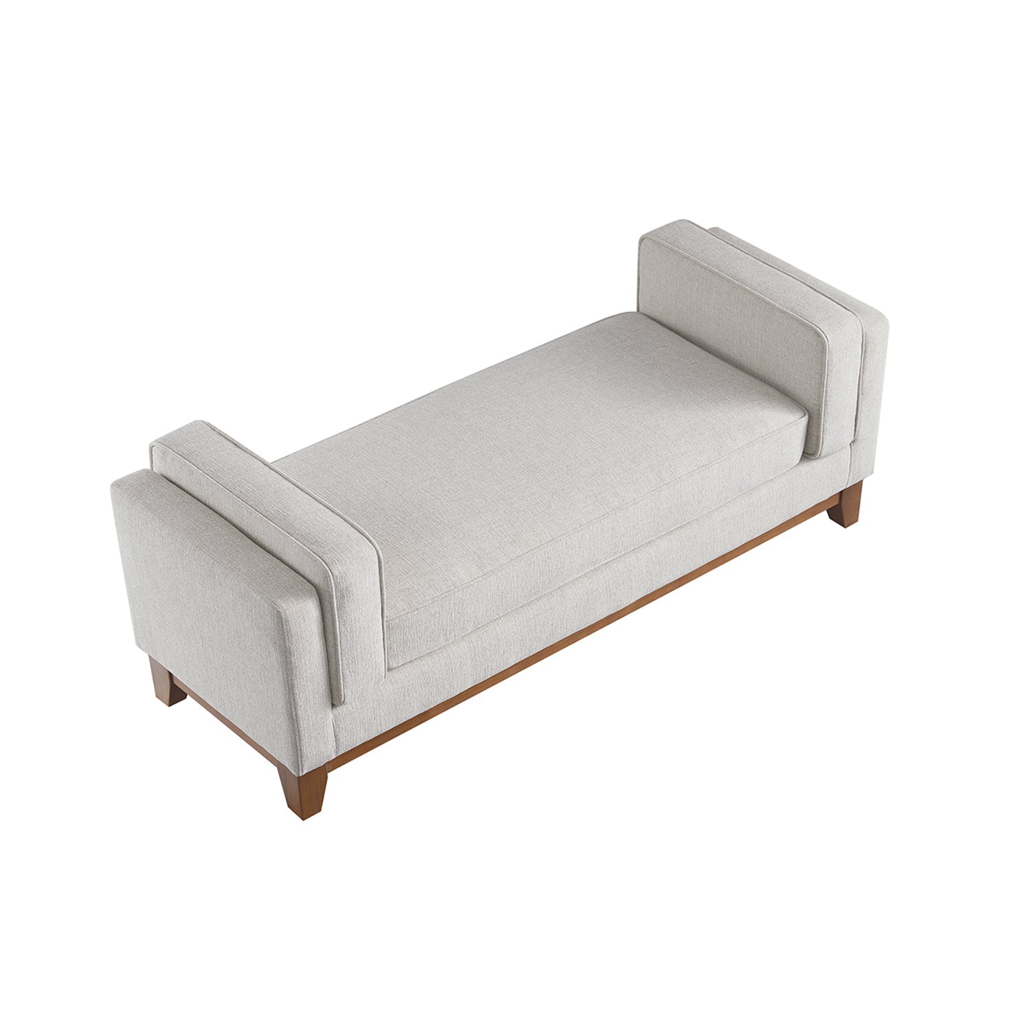 Dipley Oatmeal Woven Fabric Upholstered Bench