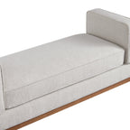 Dipley Oatmeal Woven Fabric Upholstered Bench