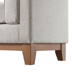 Dipley Oatmeal Woven Fabric Upholstered Bench