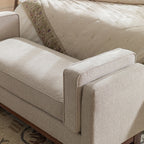 Dipley Oatmeal Woven Fabric Upholstered Bench