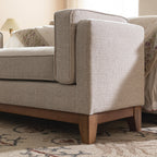 Dipley Oatmeal Woven Fabric Upholstered Bench