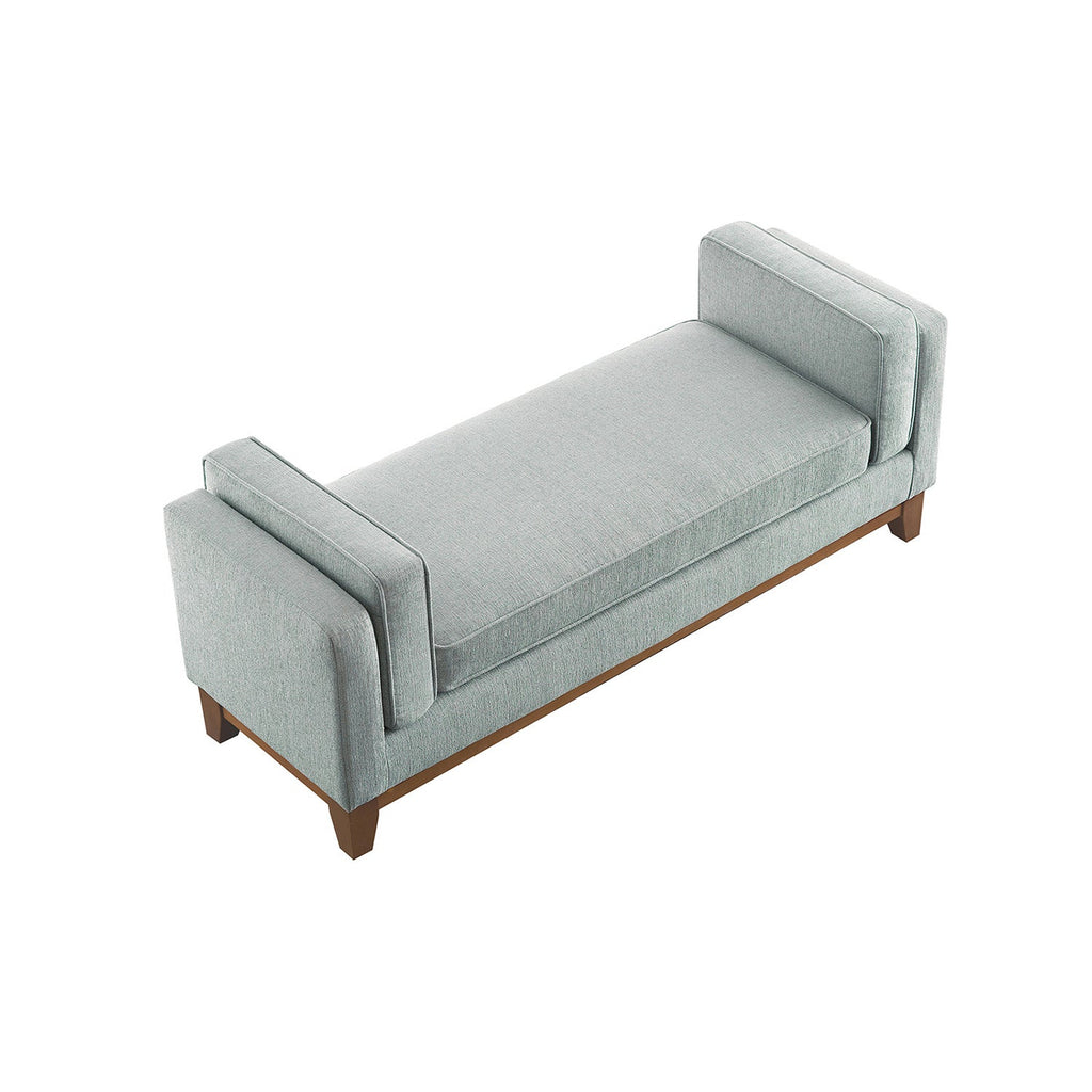 Dipley Sage Woven Fabric Upholstered Bench