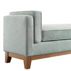 Dipley Sage Woven Fabric Upholstered Bench