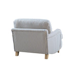 Daphnis Blue Striped Linen Blend Sofa, 1-Seater