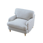 Daphnis Blue Striped Linen Blend Sofa, 1-Seater