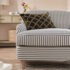 Daphnis Blue Striped Linen Blend Sofa, 1-Seater