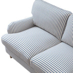 Daphnis Blue Striped Linen Blend Sofa, 2-Seater