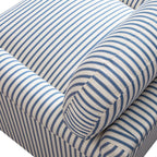Daphnis Blue Striped Linen Blend Sofa, 2-Seater
