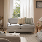 Daphnis Blue Striped Linen Blend Sofa, 2-Seater