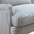 Daphnis Blue Striped Linen Blend Sofa, 3-Seater