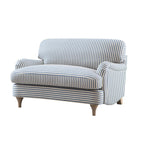 Daphnis Blue Striped Linen Blend Sofa, Loveseat