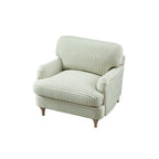 Daphnis Green Striped Linen Blend Sofa, 1-Seater