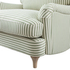 Daphnis Green Striped Linen Blend Sofa, 1-Seater