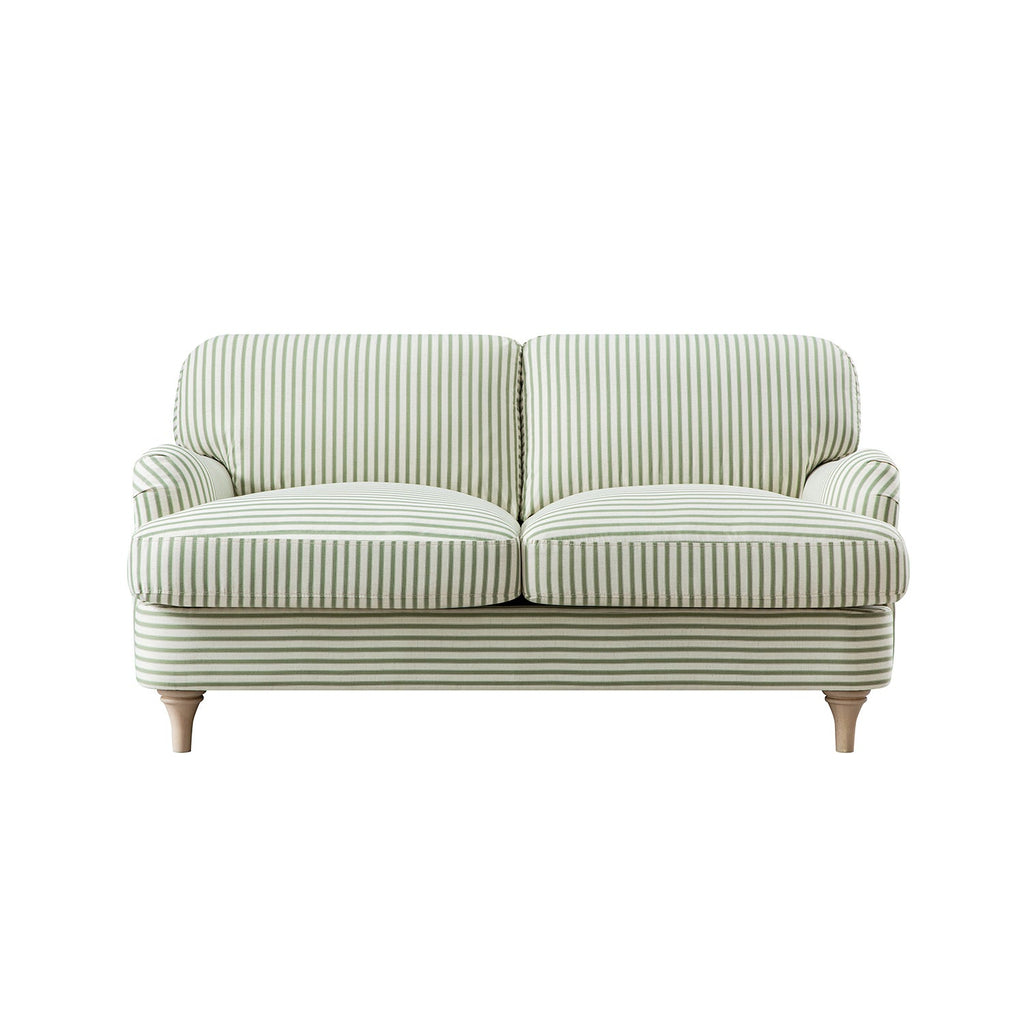 Daphnis Green Striped Linen Blend Sofa, 2-Seater
