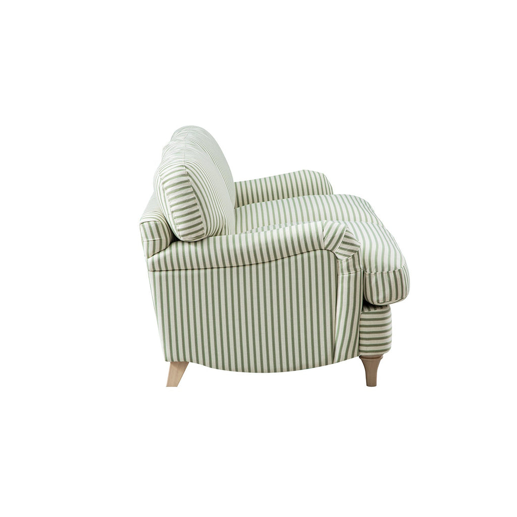 Daphnis Green Striped Linen Blend Sofa, 2-Seater