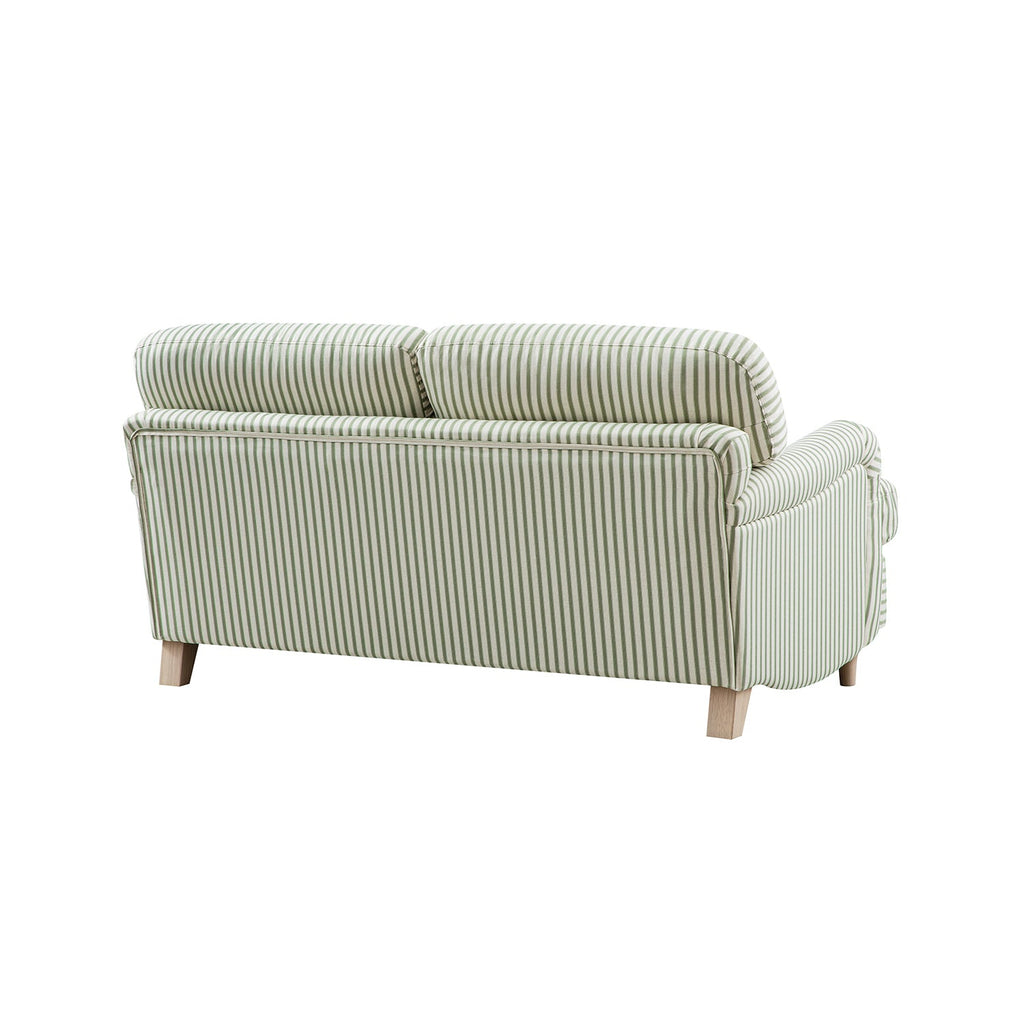 Daphnis Green Striped Linen Blend Sofa, 2-Seater