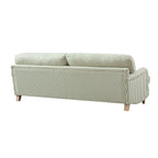 Daphnis Green Striped Linen Blend Sofa, 3-Seater