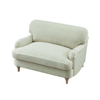 Daphnis Green Striped Linen Blend Sofa, Loveseat