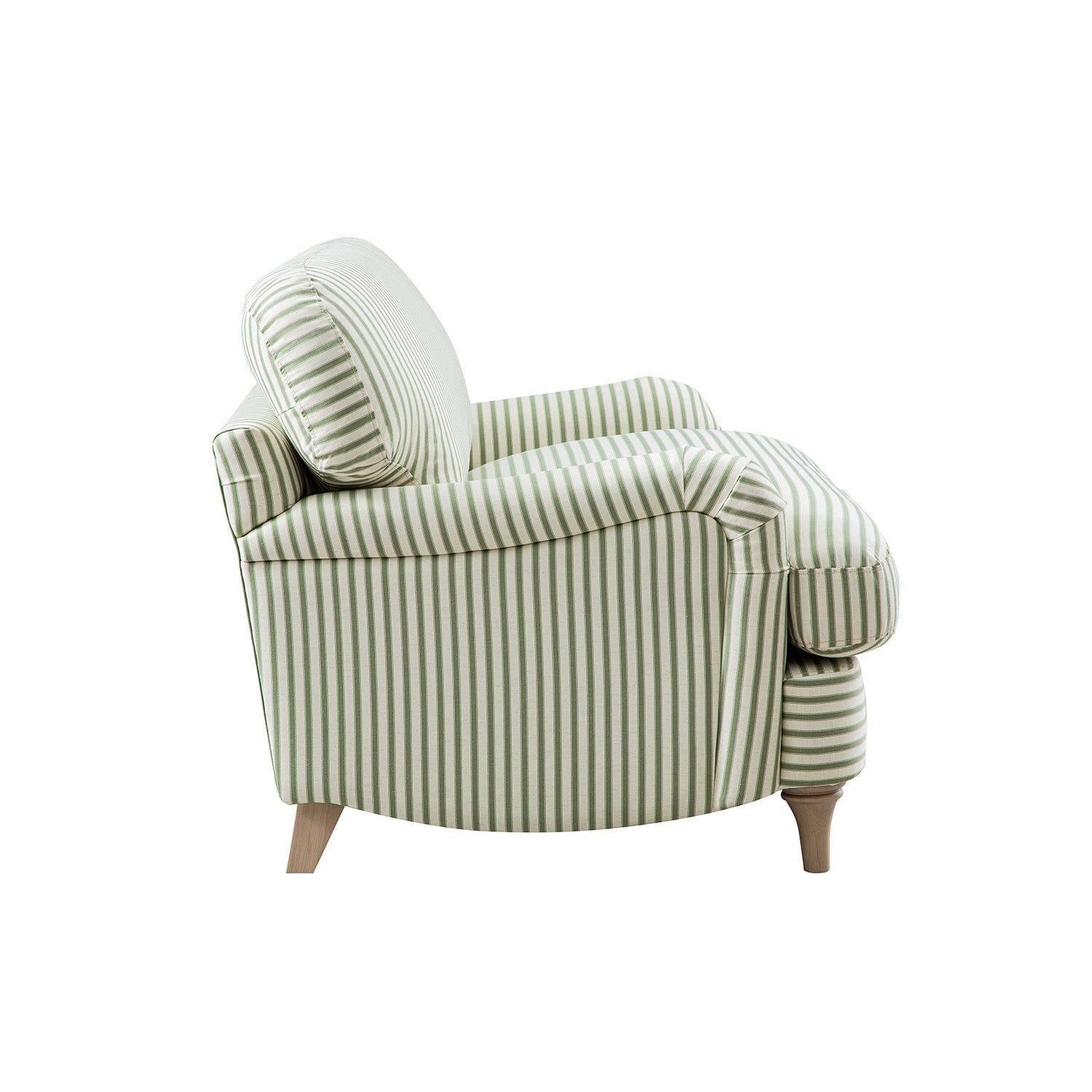 Daphnis Green Striped Linen Blend Sofa, Loveseat