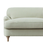 Daphnis Green Striped Linen Blend Sofa, Loveseat