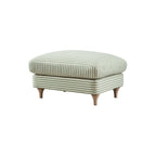 Daphnis Green Striped Linen Blend Footstool