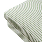 Daphnis Green Striped Linen Blend Footstool