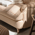 Daphnis Ochre Striped Linen Blend Sofa, 1-Seater