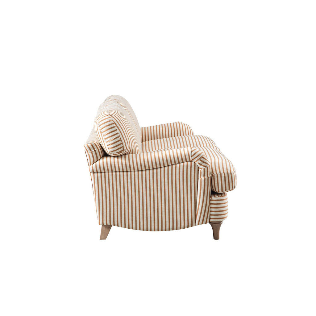 Daphnis Ochre Striped Linen Blend Sofa, 2-Seater