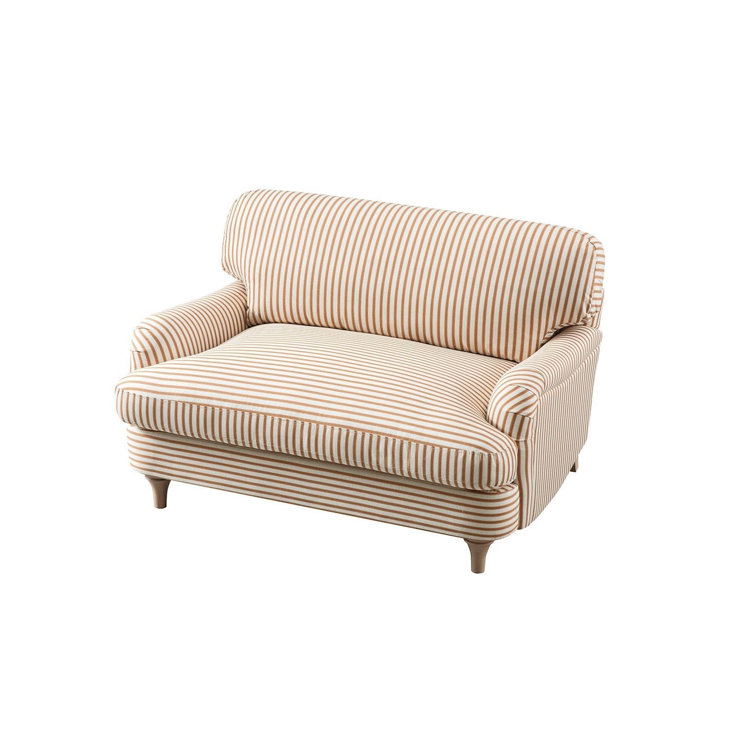 Daphnis Ochre Striped Linen Blend Sofa, Loveseat