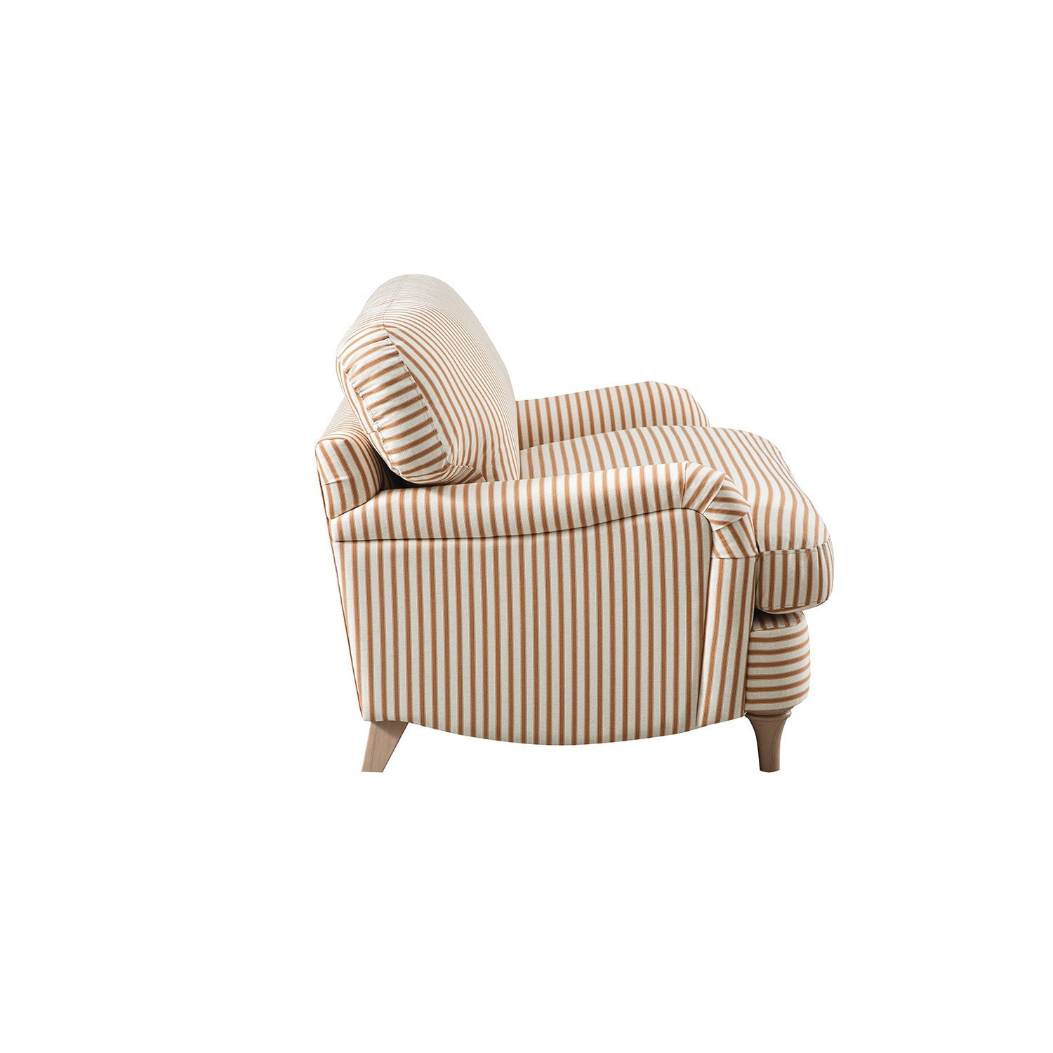 Daphnis Ochre Striped Linen Blend Sofa, Loveseat