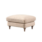 Daphnis Ochre Striped Linen Blend Footstool