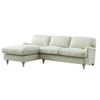 Daphnis Green Striped Linen Blend Sofa, Grande Chaise Sofa Left Hand Facing