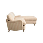Daphnis Ochre Striped Linen Blend Sofa, Grande Chaise Sofa Right Hand Facing