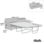 Daphnis Blue Striped Linen Blend Sofa Bed, Large 3-Seater