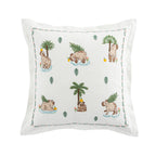 Whimsical Animals Capybaras and Yuzu Hand Embroidered Cushion