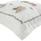 Whimsical Animals Capybaras and Yuzu Hand Embroidered Cushion