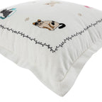 Whimsical Animals Feline Fine Hand Embroidered Cushion