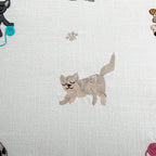 Whimsical Animals Feline Fine Hand Embroidered Cushion