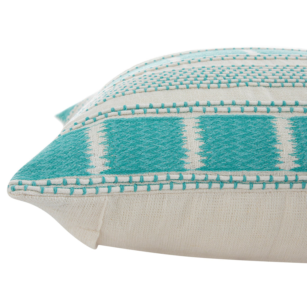 Hattie Blue Embroidered 100% Linen Cushion