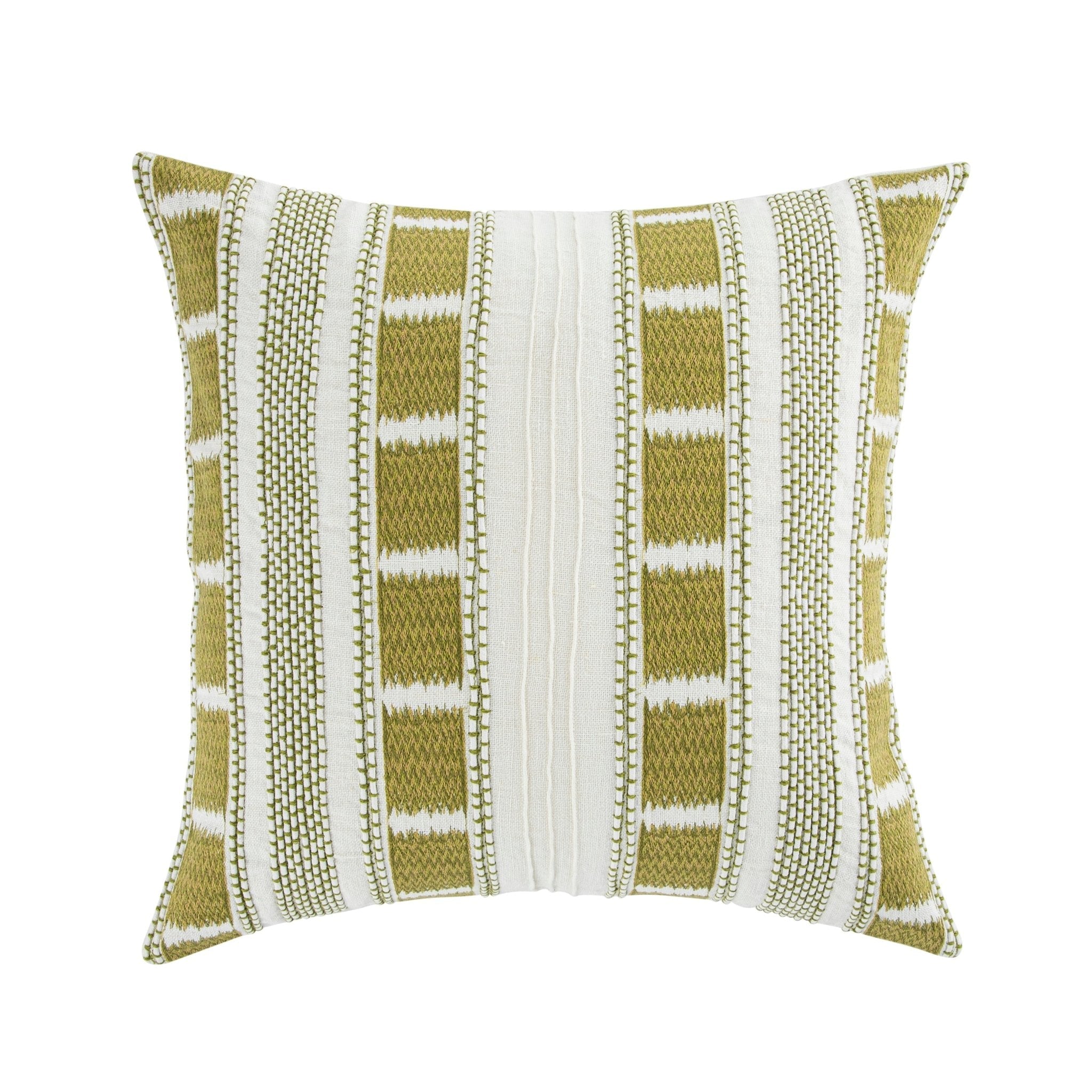 Hattie Green Embroidered 100% Linen Cushion