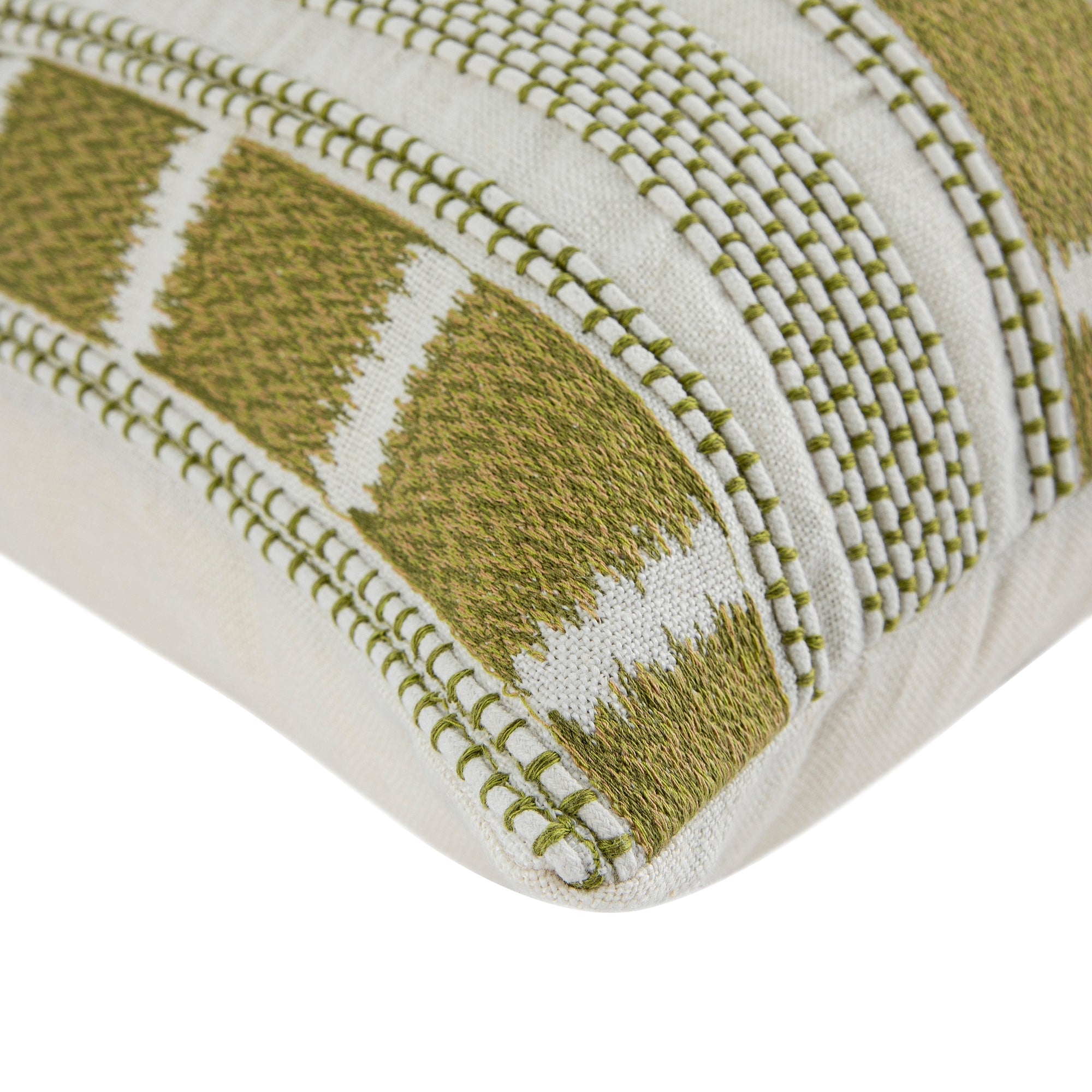 Hattie Green Embroidered 100% Linen Cushion